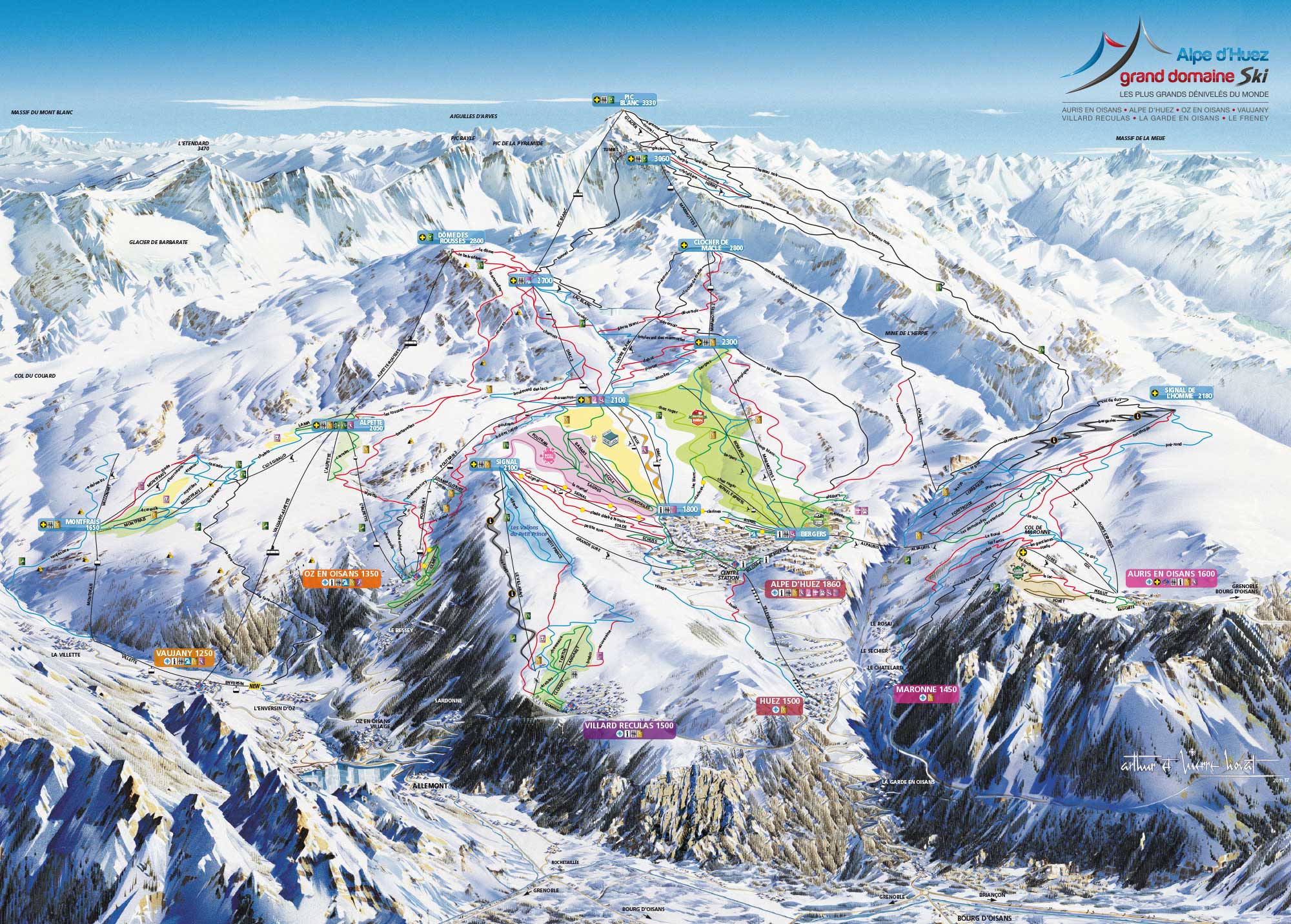 Stun native democratische Partij Alpe d'Huez Grand Domaine Ski - Auris en Oisans