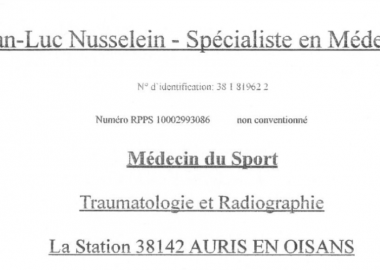 Docteur JL Nusselein (Médecine Générale / Médecin du Sport / Traumatologie / Radiologie)