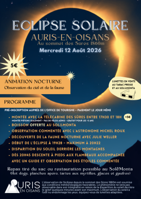 Eclipse solaire et animations nocturnes