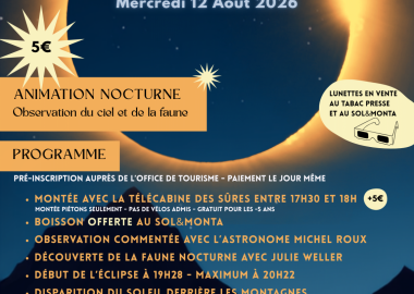 Eclipse solaire et animations nocturnes