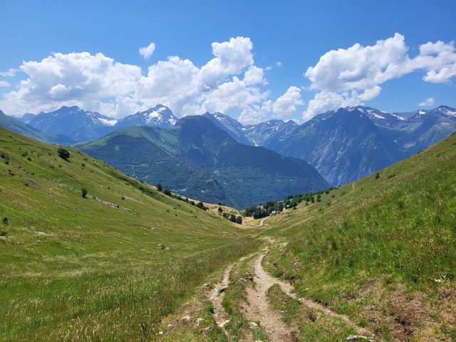 Les Écrins depuis le sentier du col de Cluy